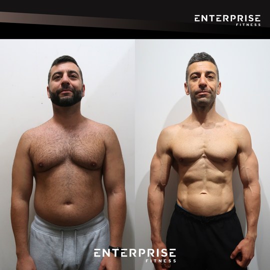 Enterprise Fitness client before and after