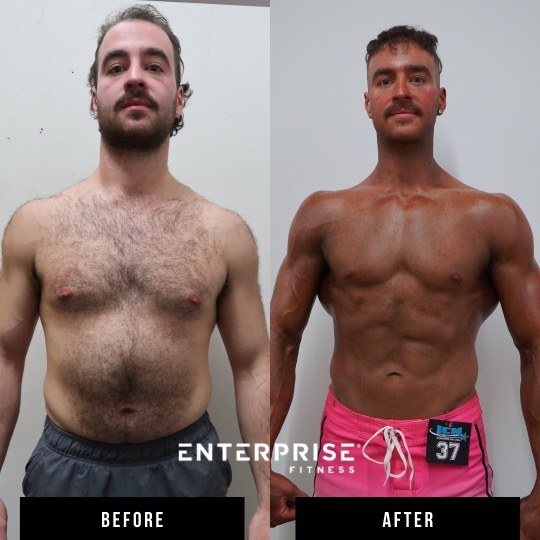 Enterprise Fitness client before and after
