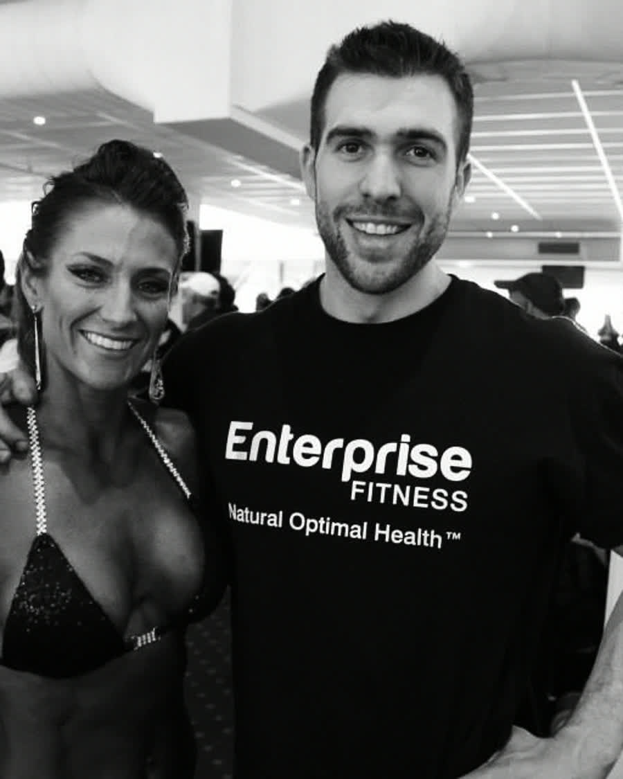 Gemma, bikini champion, with Mark Ottobre